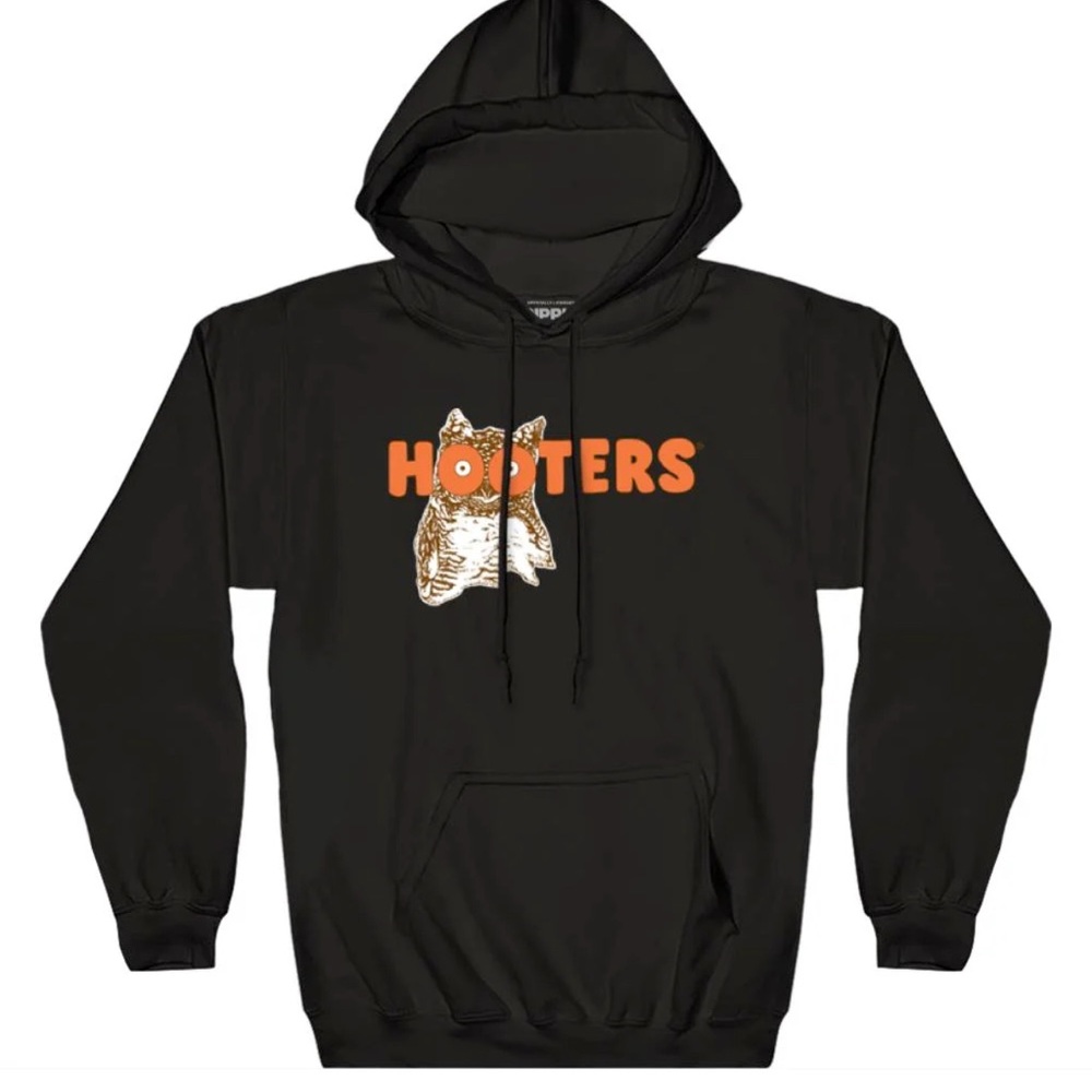 Gildan Black Hoodie with Orange Hooters Logo